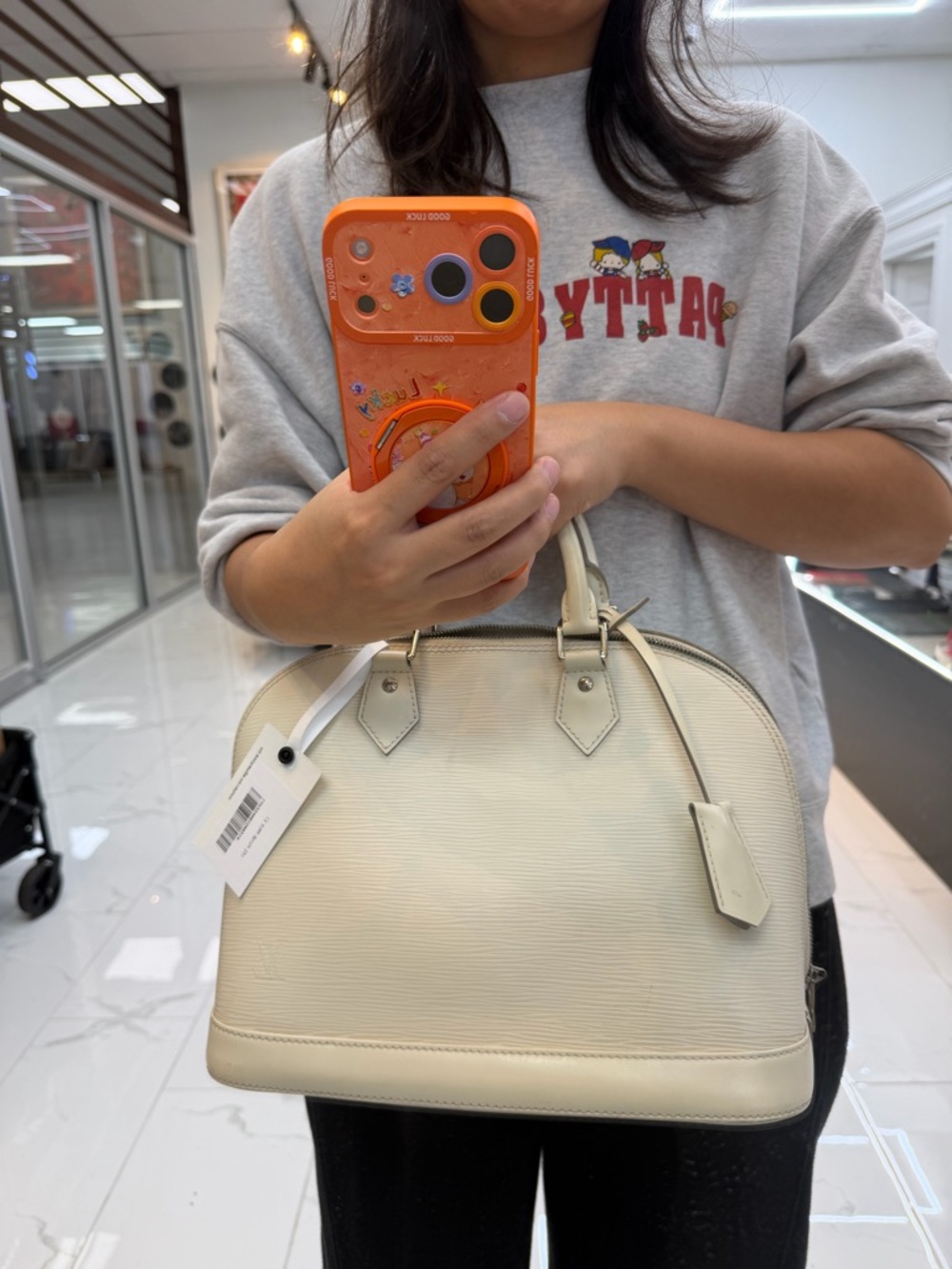Louis Vuitton Cream Epi Leather Alma Satchel - Picture 7 of 7